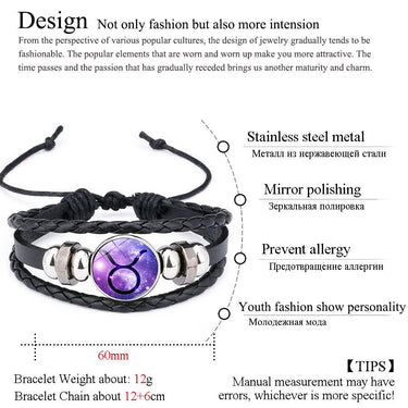 12 Constellation Hand Crafted Bracelets